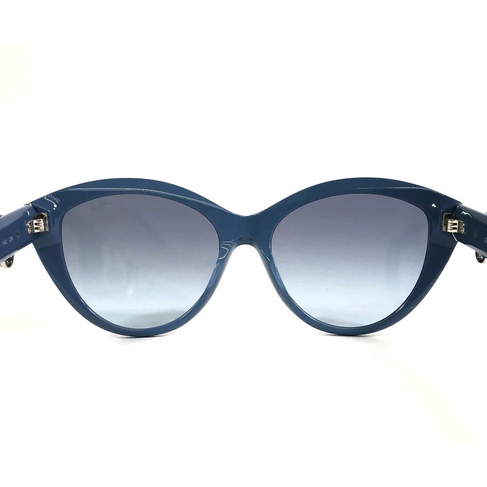 Jimmy Choo Sunglasses JC5007 5012/19 Shiny Blue Cat Eye w/ Blue Gradient Lenses